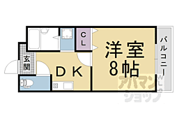 阪急京都本線 西向日駅 徒歩14分の賃貸マンション 1階1DKの間取り