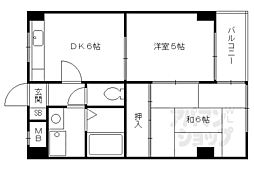 ハイツ北芳 1階2DKの間取り