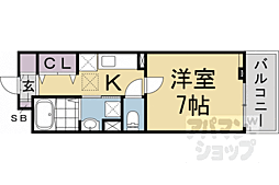 ヴァロ伏見稲荷 3階1Kの間取り