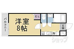 JR東海道・山陽本線 山科駅 徒歩10分の賃貸アパート 1階1Kの間取り