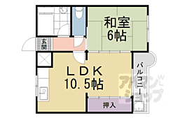 京都地下鉄東西線 東野駅 徒歩18分の賃貸マンション 3階1LDKの間取り