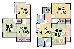 京都地下鉄東西線 御陵駅 徒歩20分の賃貸一戸建て 5Kの間取り