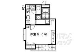 メゾン・リリー 5-B 5階1Kの間取り
