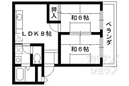 ＫＧビル 2階2DKの間取り