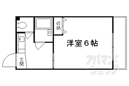 クレール・パレ 4階1Kの間取り
