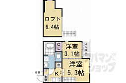 ハーモニーテラス稲荷悠苑 2階2Kの間取り
