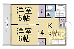 カーサビアンカ 1階2Kの間取り