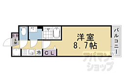 JR東海道・山陽本線 山科駅 徒歩9分の賃貸マンション 3階1Kの間取り