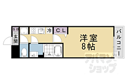 JR東海道・山陽本線 山科駅 徒歩9分の賃貸マンション 2階1Kの間取り