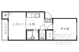 京都地下鉄東西線 椥辻駅 徒歩13分の賃貸マンション 1階1LDKの間取り