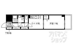 平蔵館 2階1DKの間取り