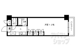 パルスピリア’91 2階1Kの間取り