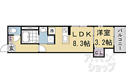 グラン雁金町 2階1LDKの間取り