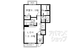 阪急京都本線 東向日駅 徒歩10分の賃貸アパート 1階1LDKの間取り