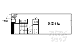 レオパレスシェルクール 206 2階1Kの間取り