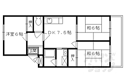 シャルム醍醐 2階3DKの間取り