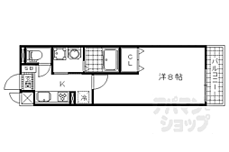 京都地下鉄東西線 椥辻駅 徒歩6分の賃貸マンション 3階1Kの間取り