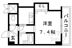 京阪本線 中書島駅 徒歩1分の賃貸マンション 3階1Kの間取り