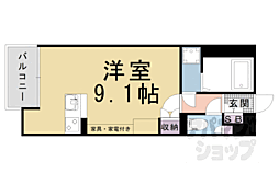 京都地下鉄東西線 小野駅 徒歩4分の賃貸アパート 1階1Kの間取り