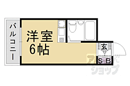 阪急京都本線 東向日駅 徒歩5分の賃貸マンション 4階ワンルームの間取り