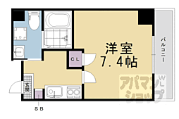 サクシード伏見京橋 2階1Kの間取り