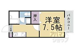 京都地下鉄東西線 東野駅 徒歩6分の賃貸アパート 2階1Kの間取り