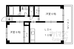 阪急京都本線 長岡天神駅 徒歩24分の賃貸マンション 1階2LDKの間取り