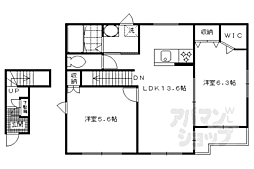 メゾン寿美礼 2階2LDKの間取り