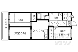 リベレ小西 2階3DKの間取り