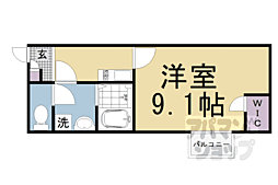 レオネクストシャルム桃山 1階1Kの間取り
