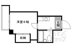 キーストンハウス 1Kの間取図画像
