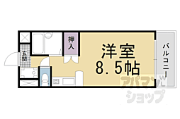 京都地下鉄東西線 小野駅 徒歩12分の賃貸マンション 3階ワンルームの間取り