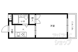H・R・Kレジデンス 1Kの間取図画像
