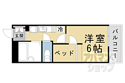 京都地下鉄東西線 椥辻駅 徒歩12分の賃貸マンション 1階1Kの間取り