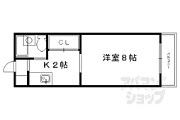 阪急京都本線 長岡天神駅 徒歩5分の賃貸マンション 1階ワンルームの間取り