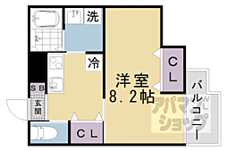 京都地下鉄東西線 椥辻駅 徒歩5分の賃貸アパート 1階1Kの間取り