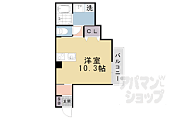 京都地下鉄東西線 椥辻駅 徒歩5分の賃貸アパート 1階ワンルームの間取り