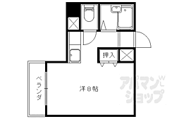 京都地下鉄東西線 小野駅 徒歩13分の賃貸マンション 4階1Kの間取り