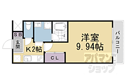 JR東海道・山陽本線 山科駅 徒歩6分の賃貸マンション 3階1Kの間取り