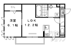 ロータス 2階1LDKの間取り