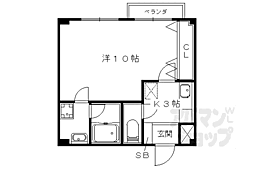 京都地下鉄東西線 山科駅 徒歩5分の賃貸マンション 5階1Kの間取り