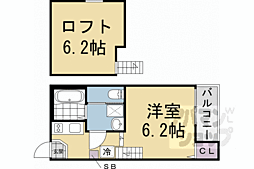 Ｋｙｏ　Ｍａｉｓｏｎ伏見 201 2階1Kの間取り