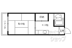 ハウス須賀 1Kの間取図画像