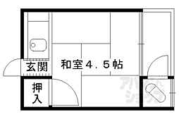 若竹荘 ワンルームの間取図画像