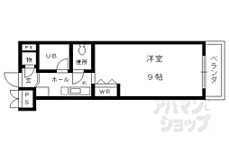 コート木幡 1Kの間取図画像