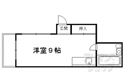 ラッキーハイツ ワンルームの間取図画像