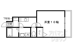 シャルメーヌ城南 1Kの間取図画像