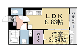 アイル京都宇治西 1LDKの間取図画像