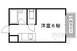 ヒルズ長岡天神 1Kの間取図画像