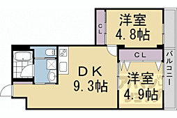 ソフィア墨染駅前 2DKの間取図画像